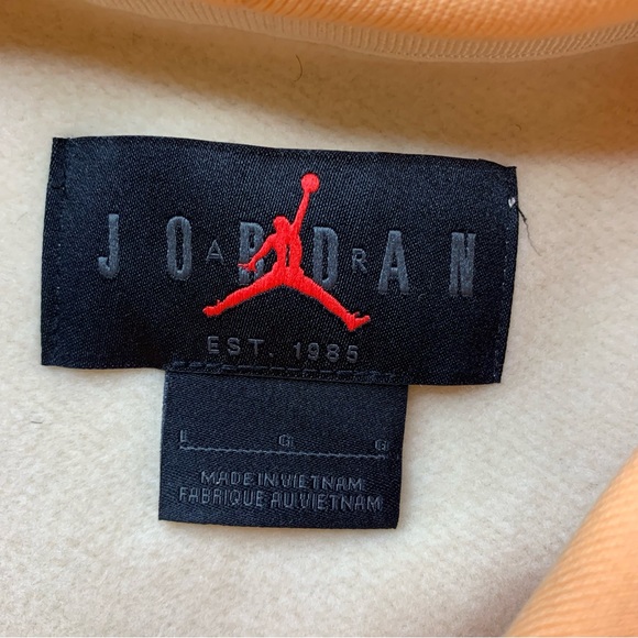 Used Jordan x Russell Westbrook Why Not Khaki Orange Paisley Hoodie Large - Picture 3 of 3